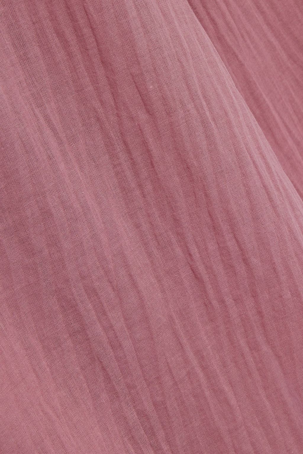 SKIN Crinkled cotton-voile wide-leg pants