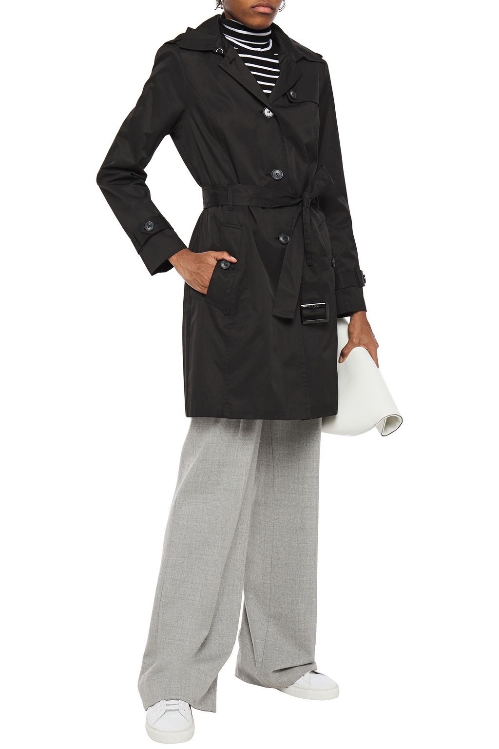 DKNY Cotton-blend gabardine hooded trench coat