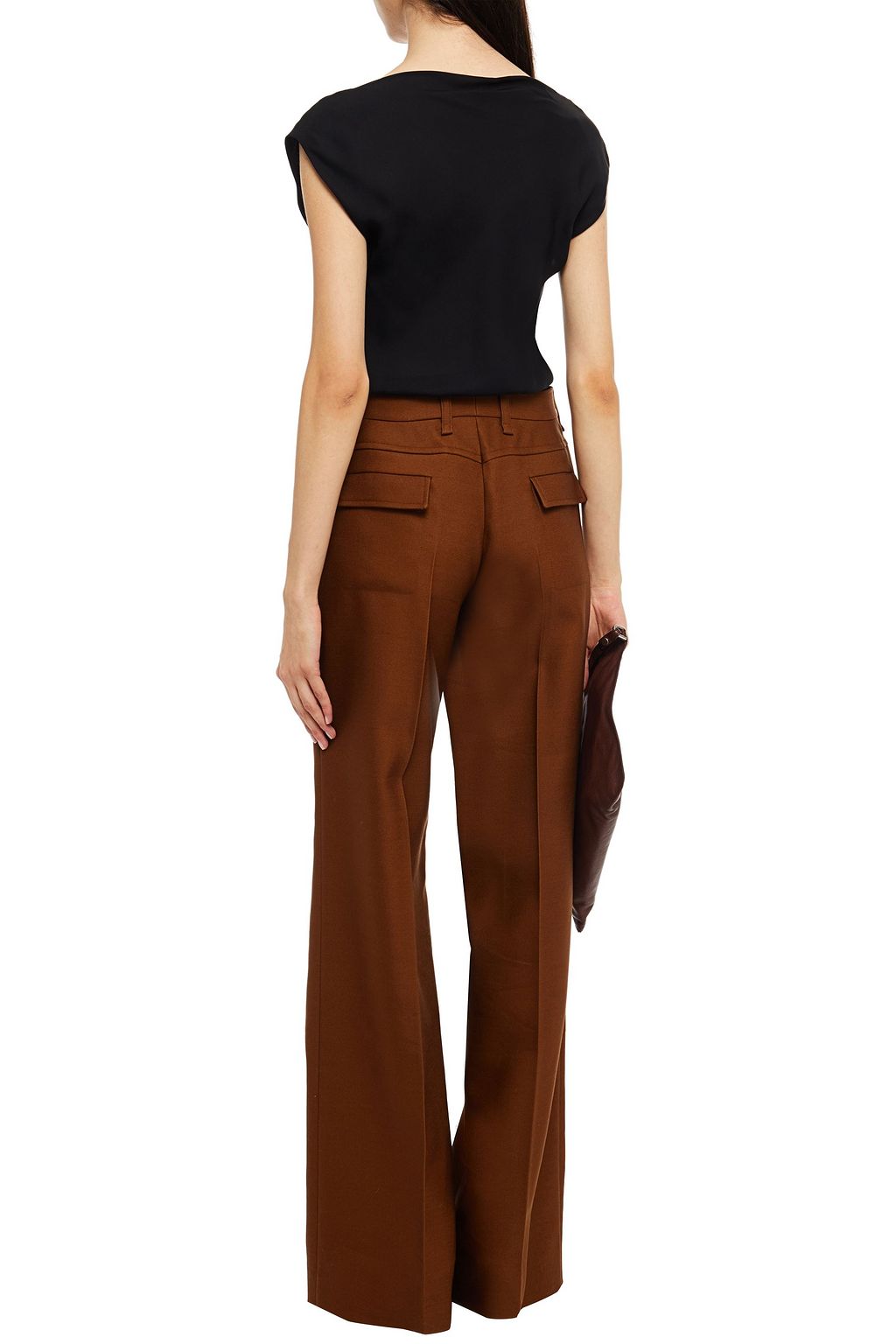 THEORY Draped silk crepe de chine top
