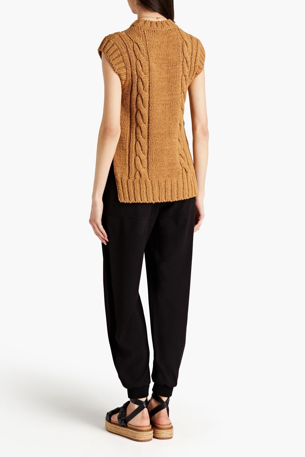 CHLOÉ Lace-up cable-knit top