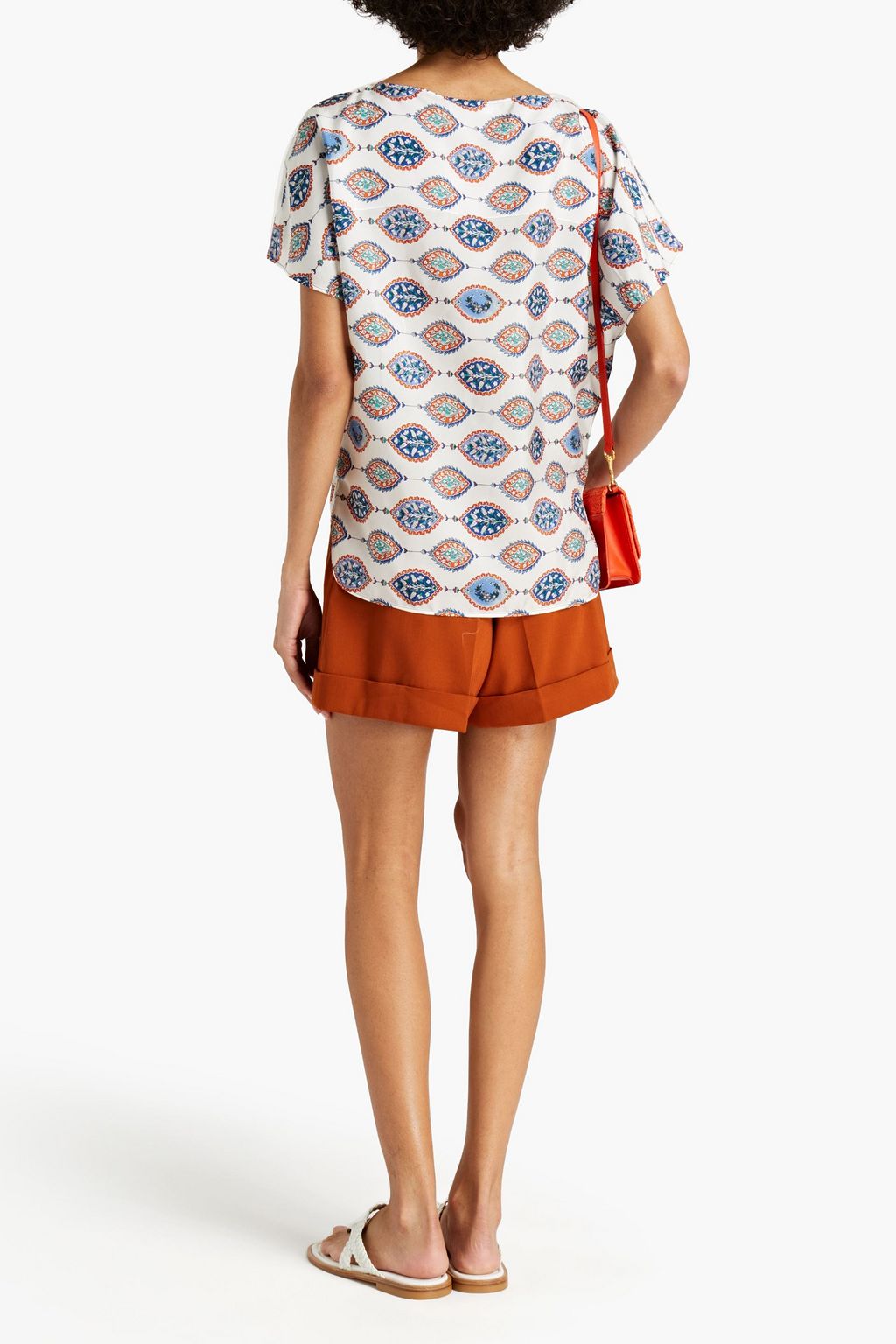 CHLOÉ Printed silk-satin top