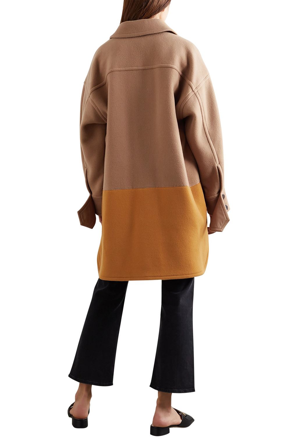 CHLOÉ Two-tone wool-blend coat