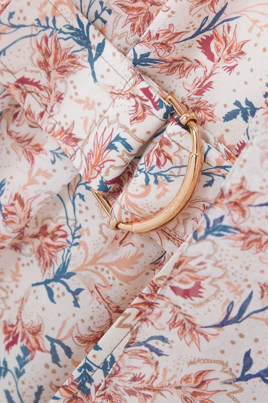 CHLOÉ Tie-detailed floral-print silk crepe de chine midi dress