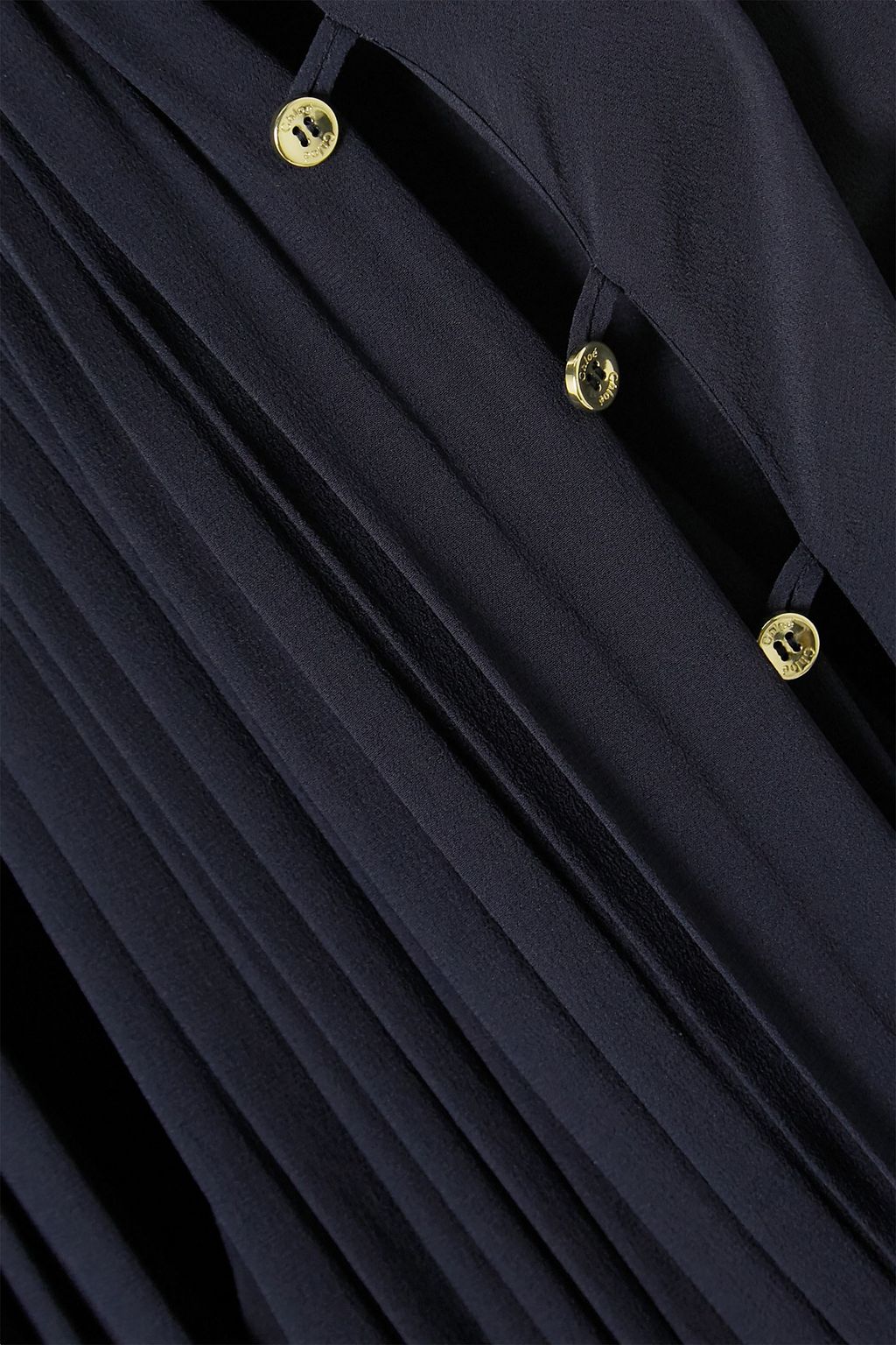 CHLOÉ Asymmetric belted pleated silk-crepe midi dress