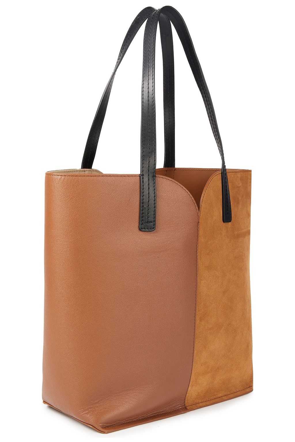 SEE BY CHLOÉ Gaia small studded suede and pebbled-leather tote