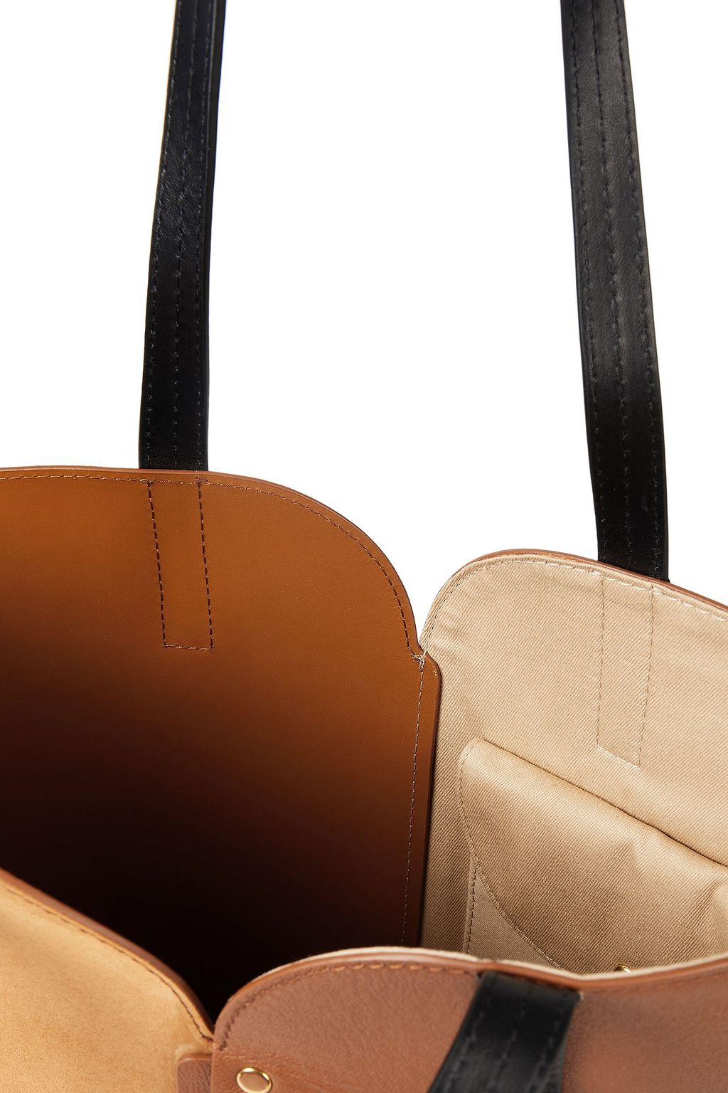 SEE BY CHLOÉ Gaia small studded suede and pebbled-leather tote