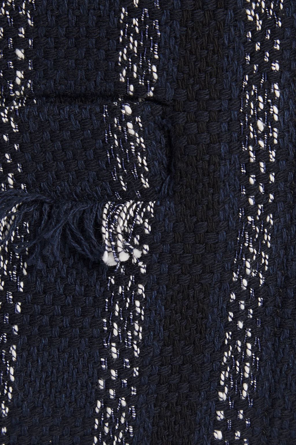 CLAUDIE PIERLOT Fringed striped cotton-blend tweed jacket