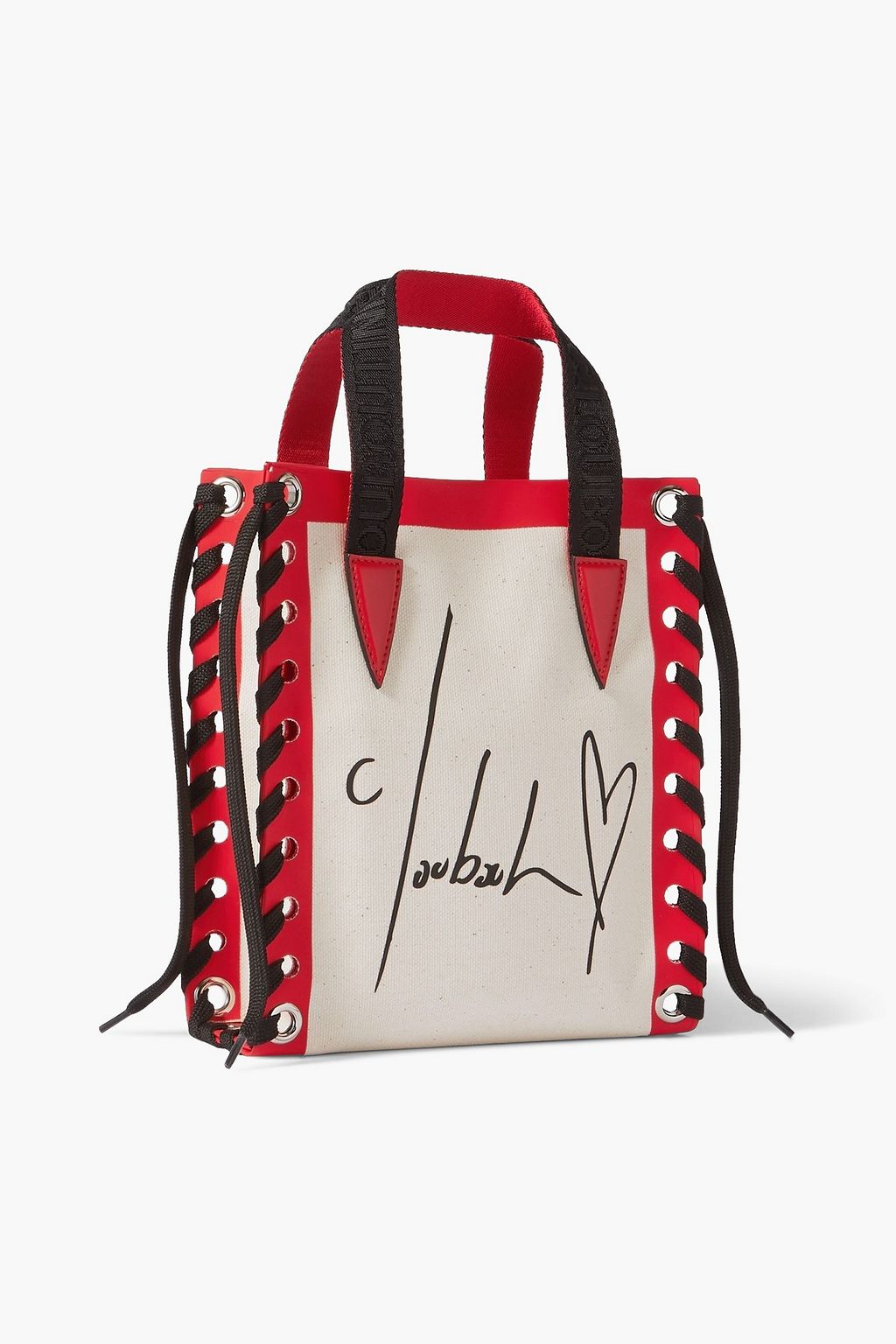 CHRISTIAN LOUBOUTIN Cabalace mini printed embellished canvas tote