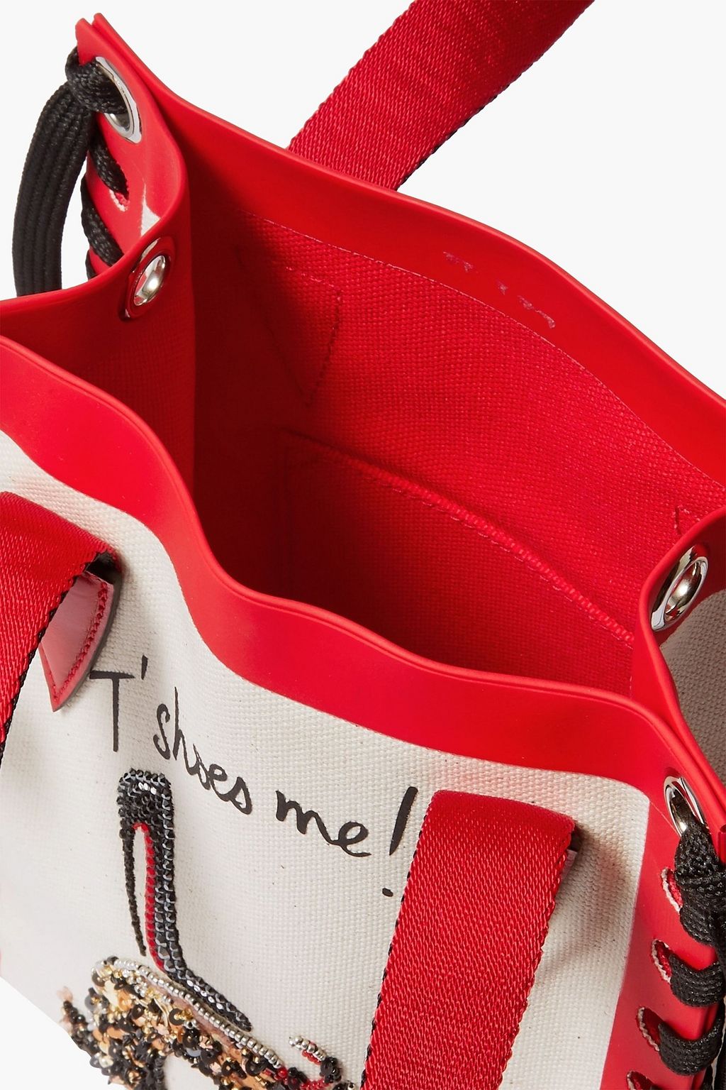 CHRISTIAN LOUBOUTIN Cabalace mini printed embellished canvas tote