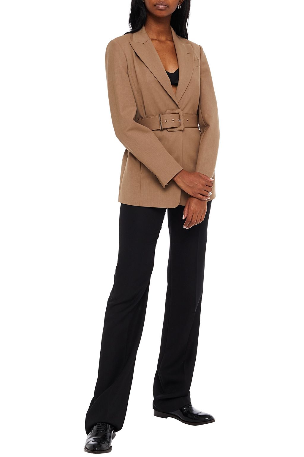 BRUNELLO CUCINELLI Belted wool-blend twill blazer