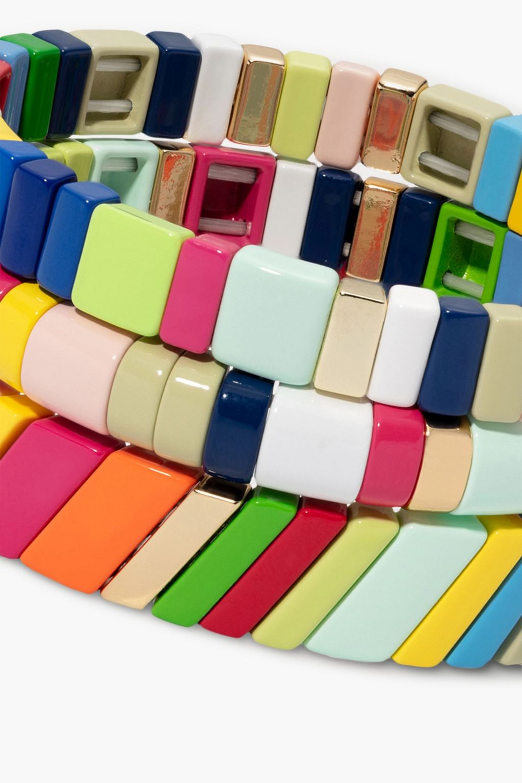ROXANNE ASSOULIN Fruit Stripe set of three gold-tone enamel bracelets