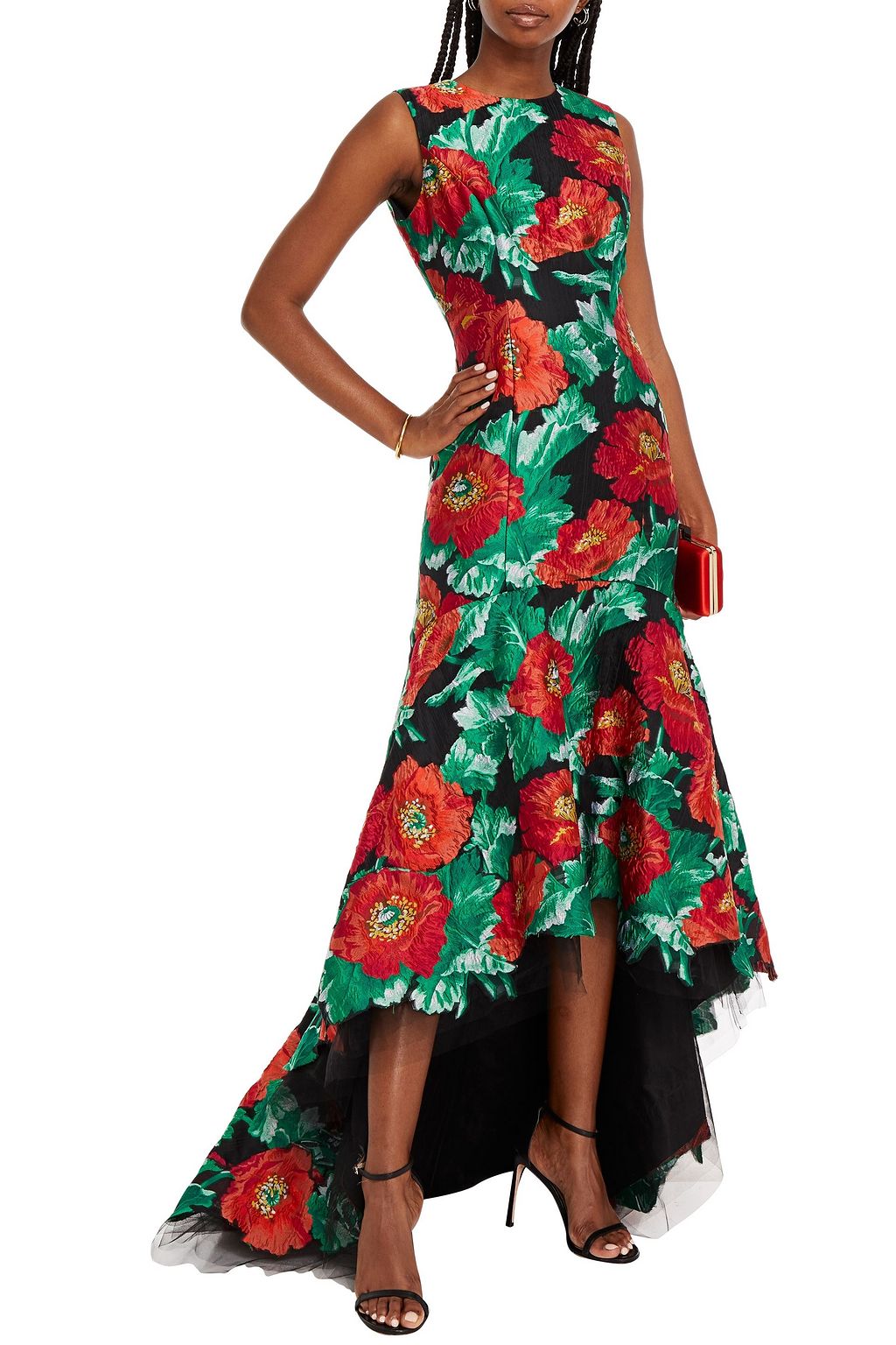 OSCAR DE LA RENTA Cloqué-jacquard midi dress