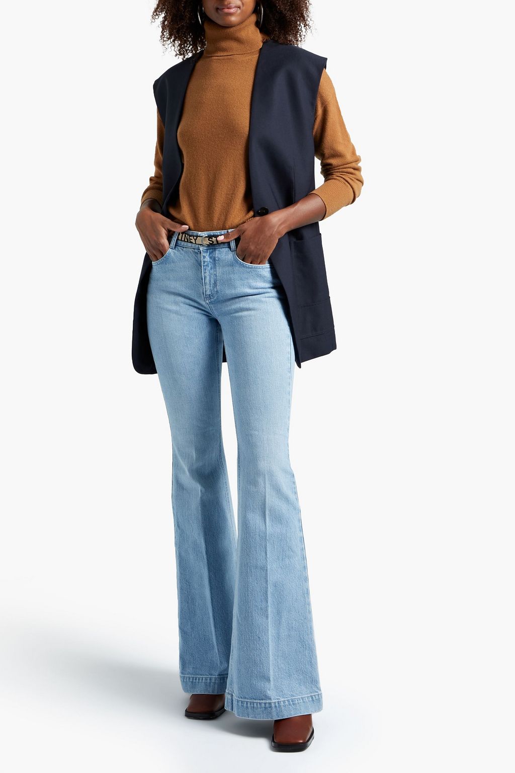 STELLA MCCARTNEY Belted mid-rise flared jeans