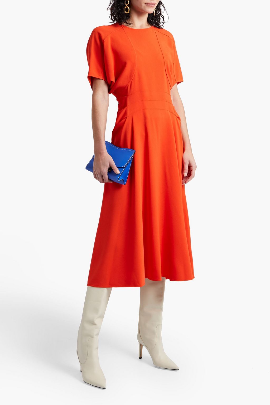 VICTORIA BECKHAM Pleated cady midi dress