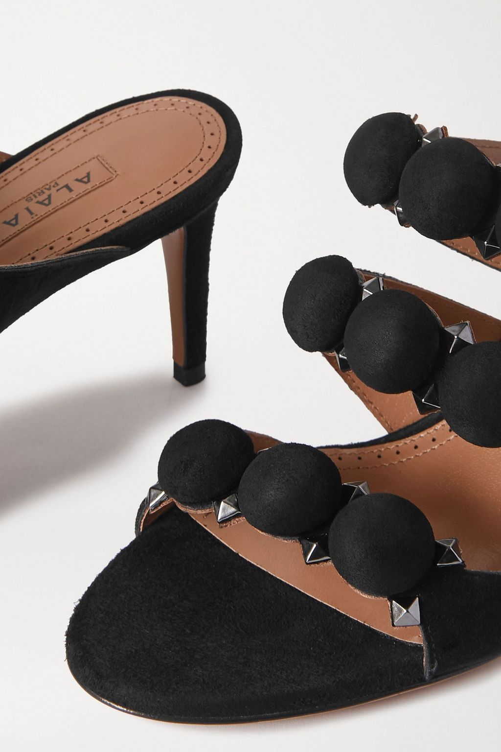 ALAÏA La Bombe 75 studded suede mules