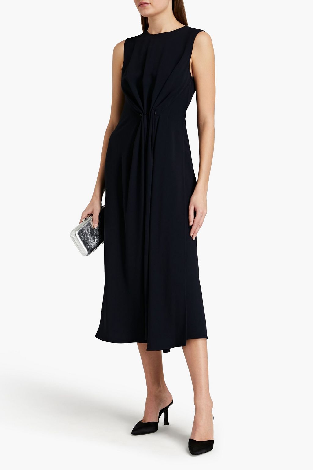 VICTORIA BECKHAM Gathered crepe midi dress