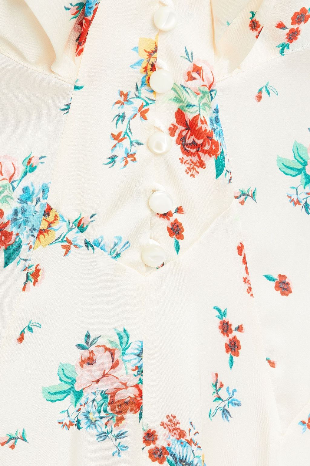 RABANNE Floral-print satin midi dress