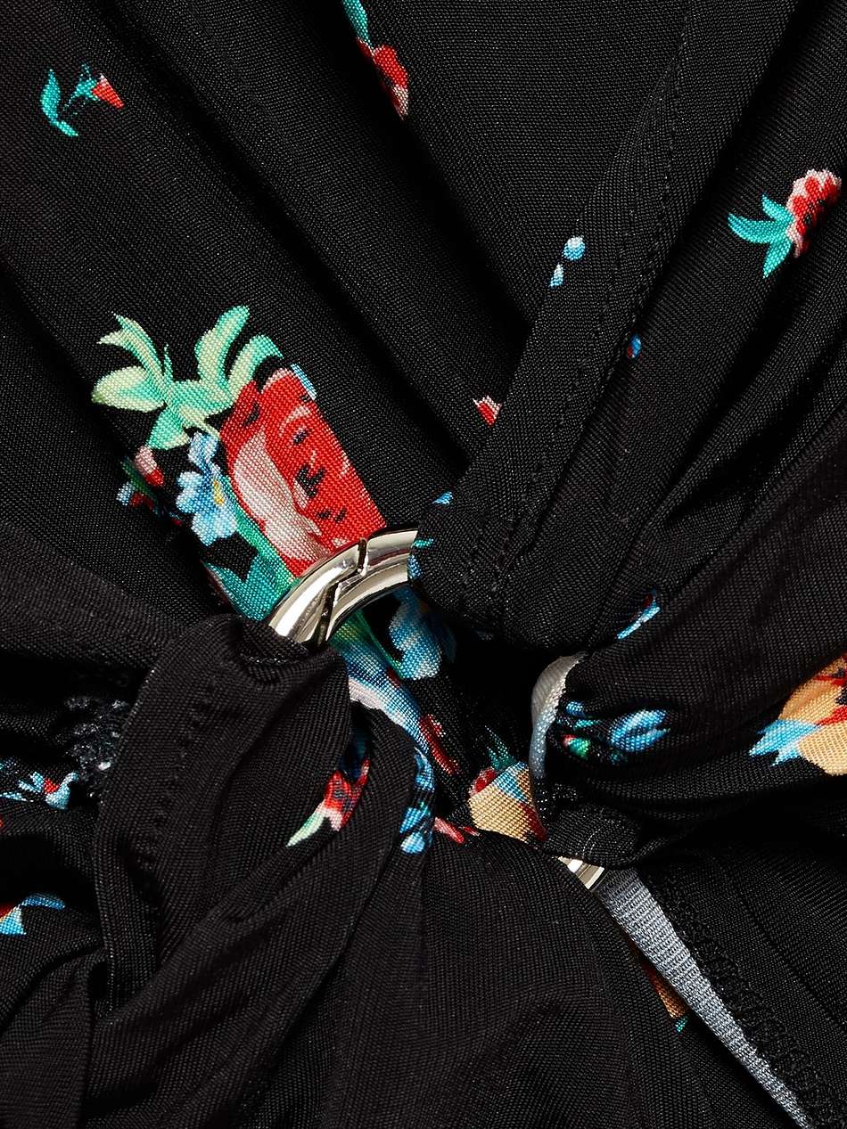 draped floral-print stretch-jersey midi dress