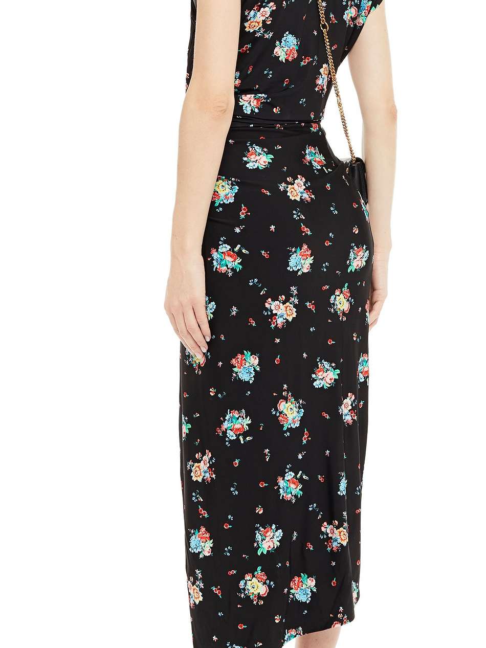 draped floral-print stretch-jersey midi dress