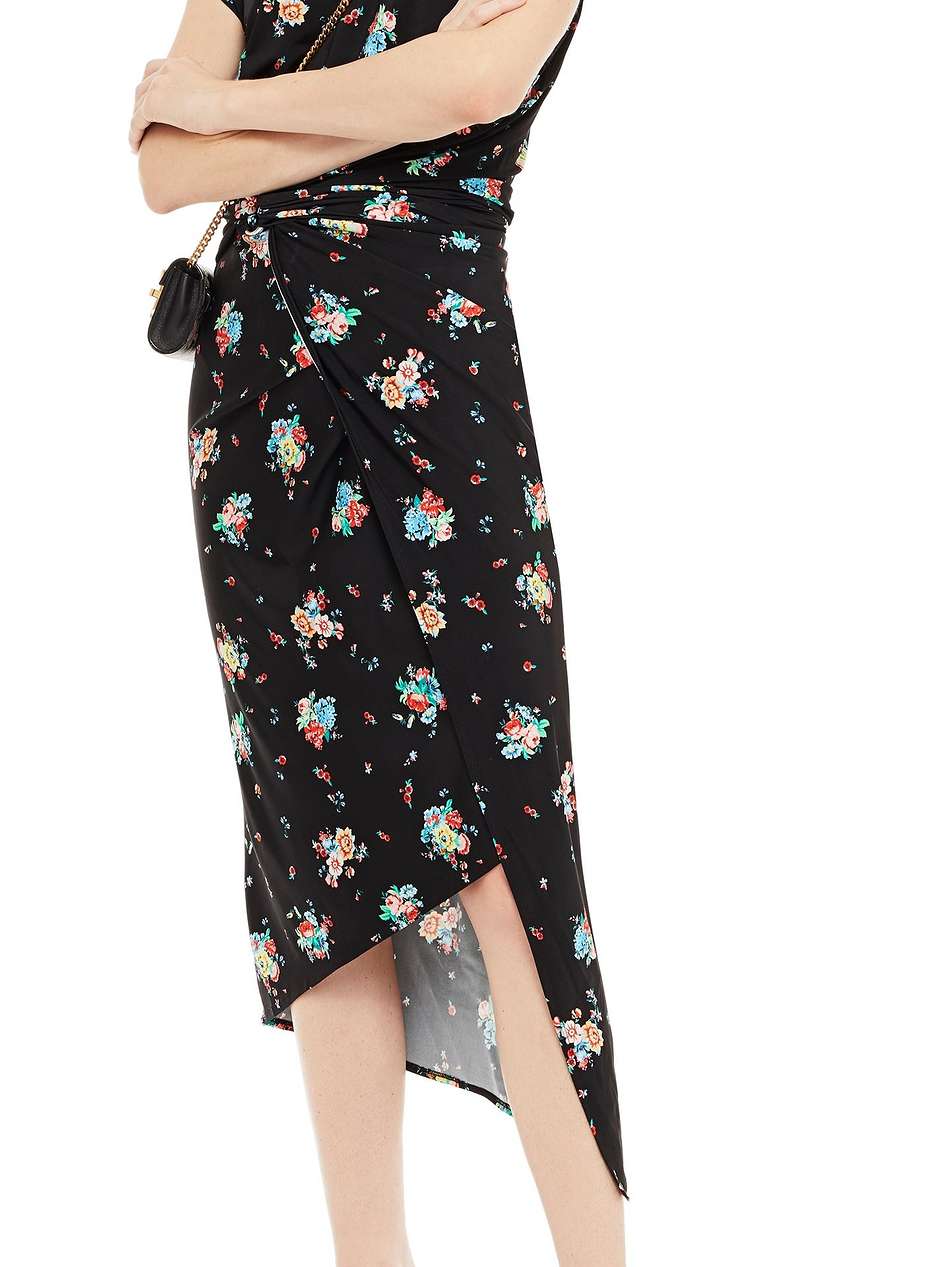 draped floral-print stretch-jersey midi dress