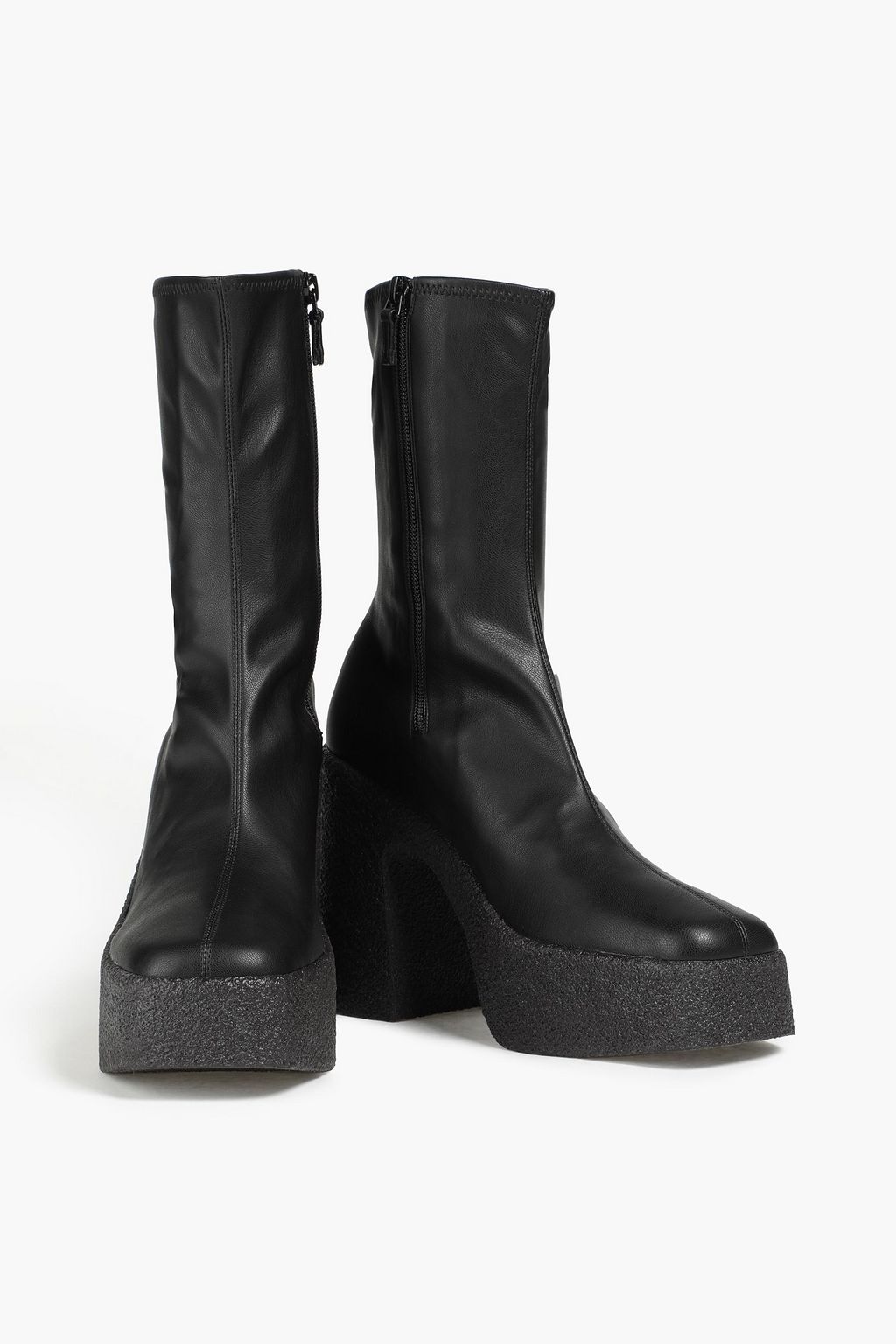 STELLA MCCARTNEY Skyla faux stretch-leather platform ankle boots