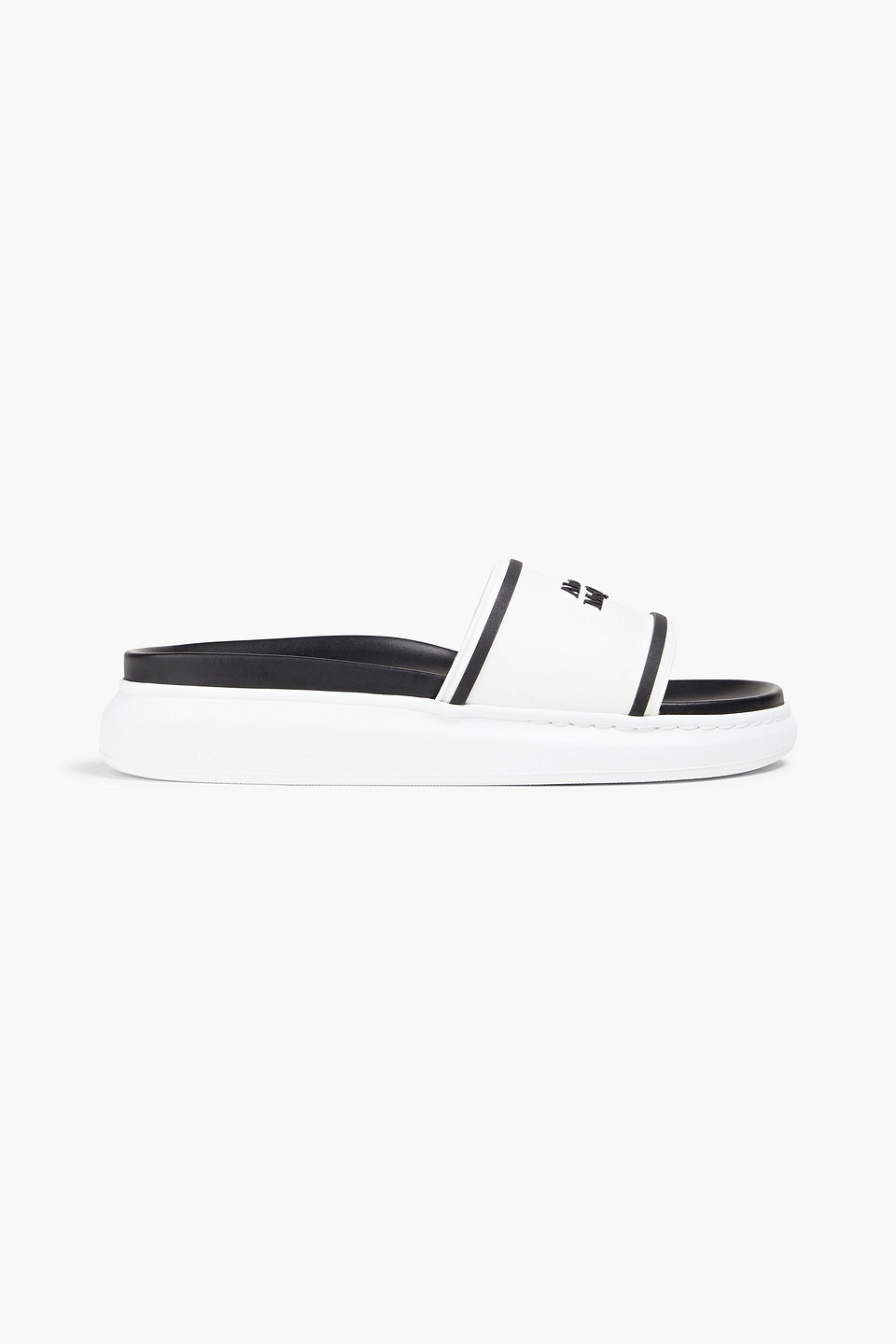 Alexander Mcqueen Appliquéd Rubber Slides In Black