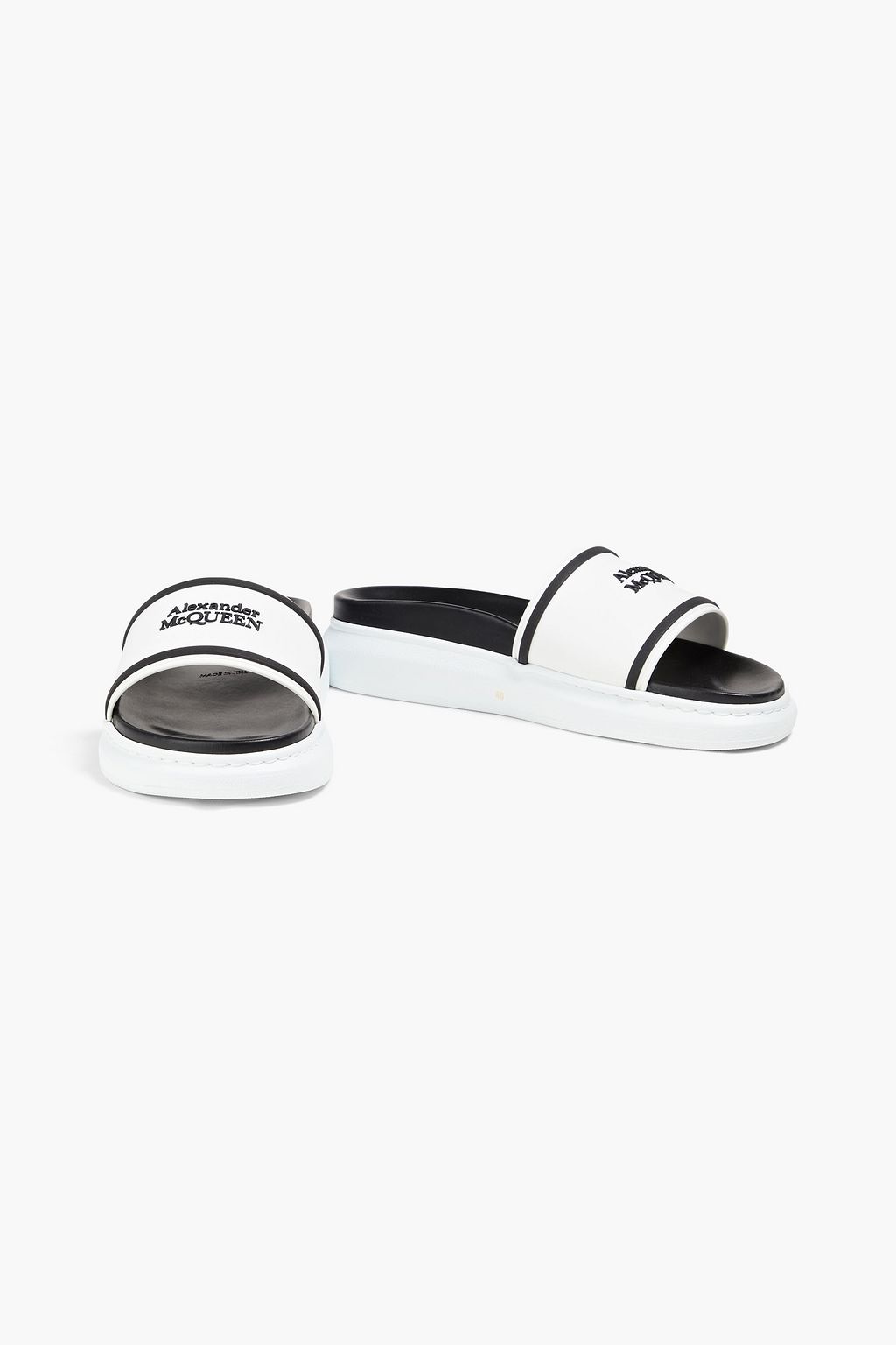 ALEXANDER MCQUEEN Appliquéd rubber slides | THE OUTNET