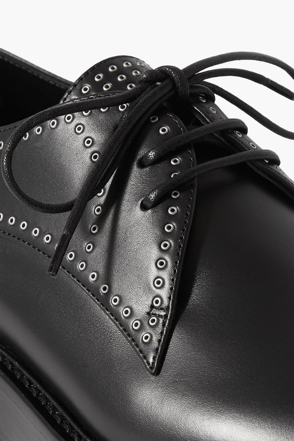 ALAÏA レザー ブローグシューズ アイレット付き