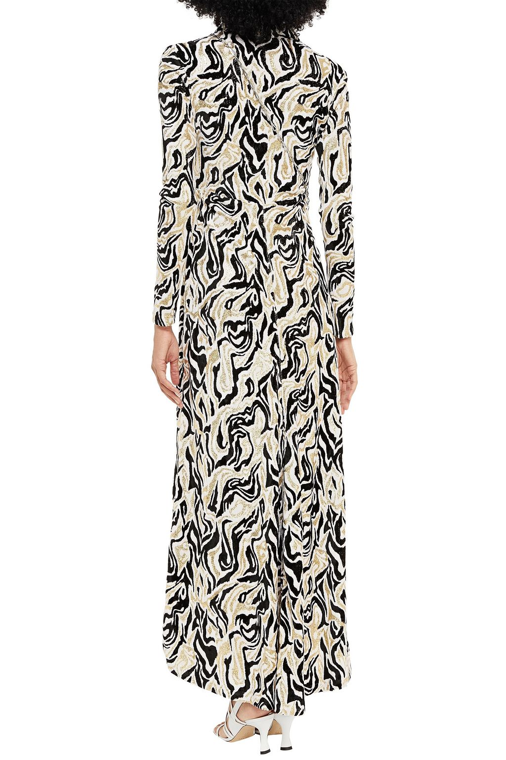 RABANNE Metallic chenille-jacquard maxi dress