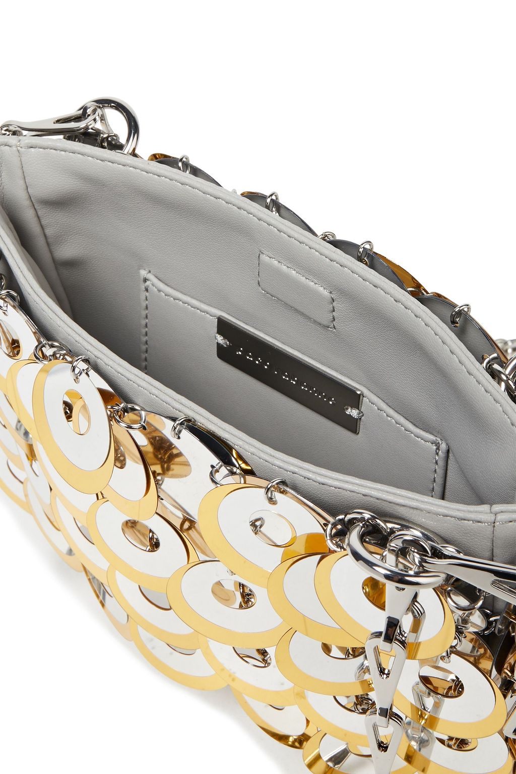 RABANNE Nano 1969 embellished faux leather shoulder bag