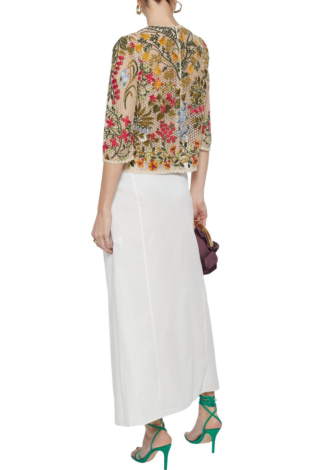 REDVALENTINO Embroidered guipure lace top