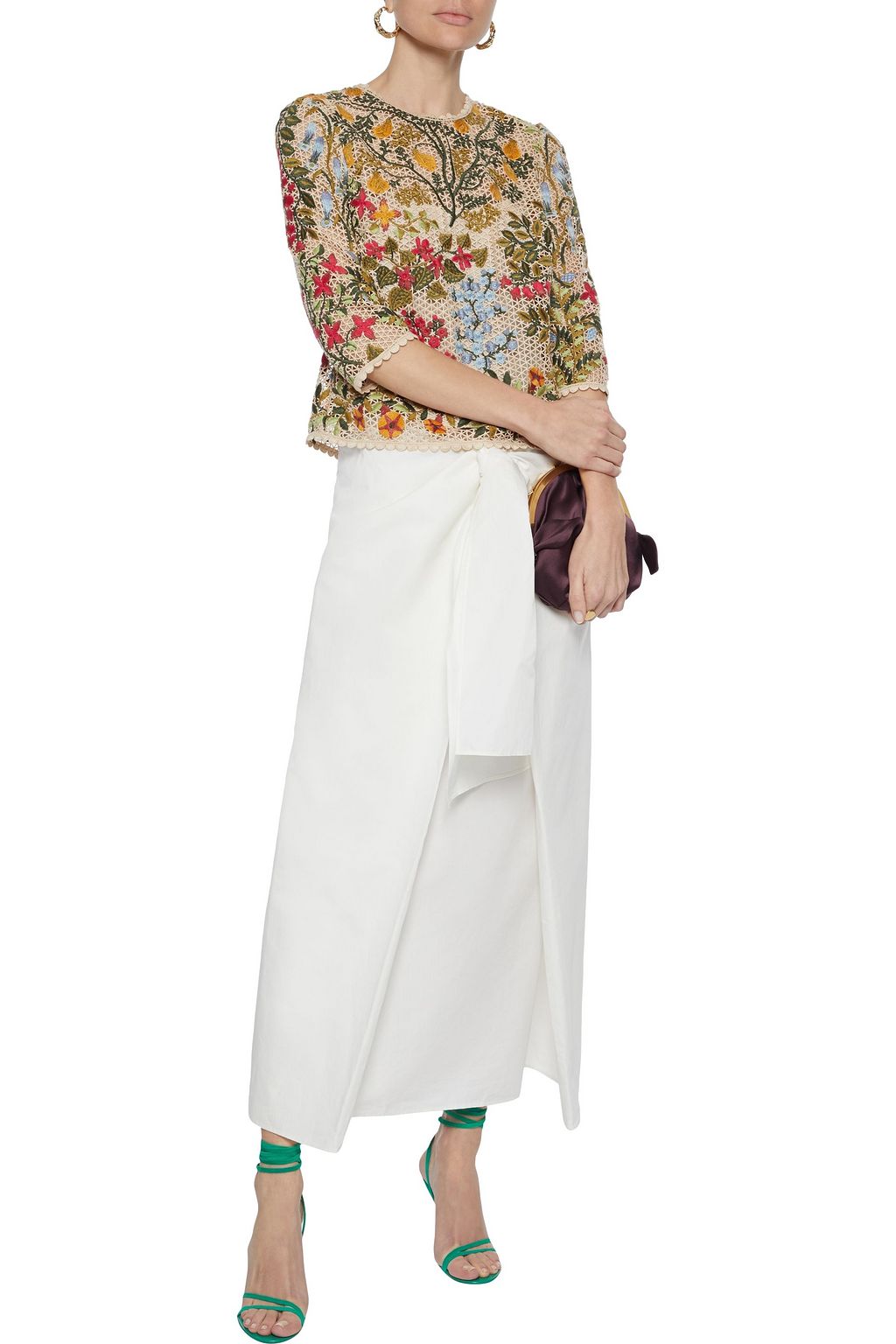REDVALENTINO Embroidered guipure lace top