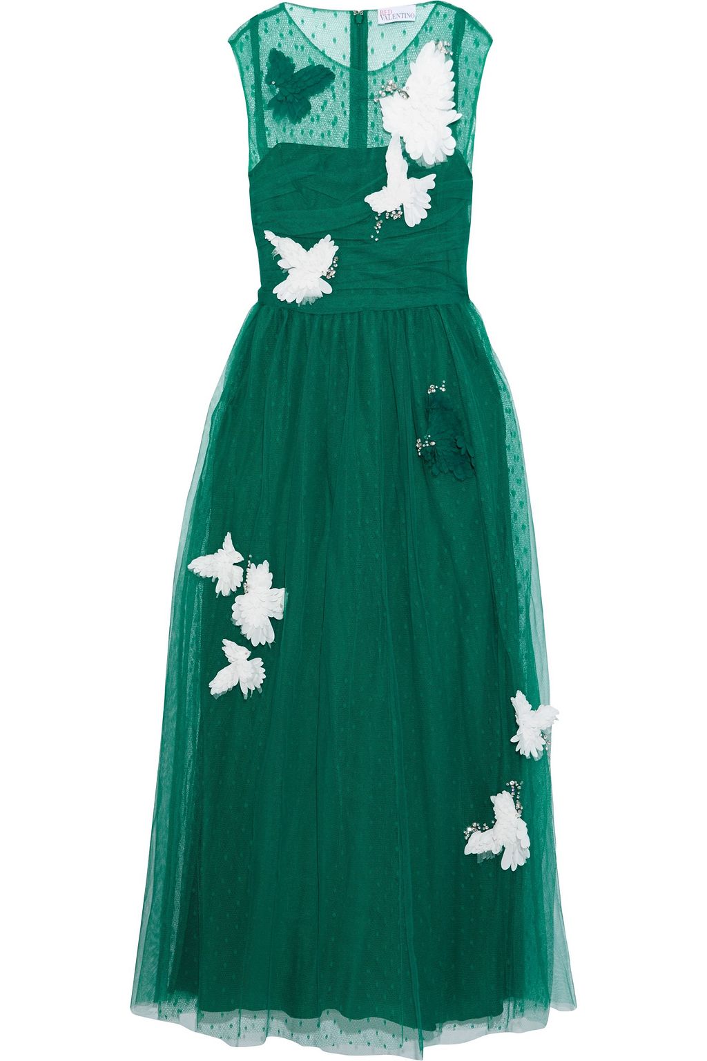 embellished green maxi dress