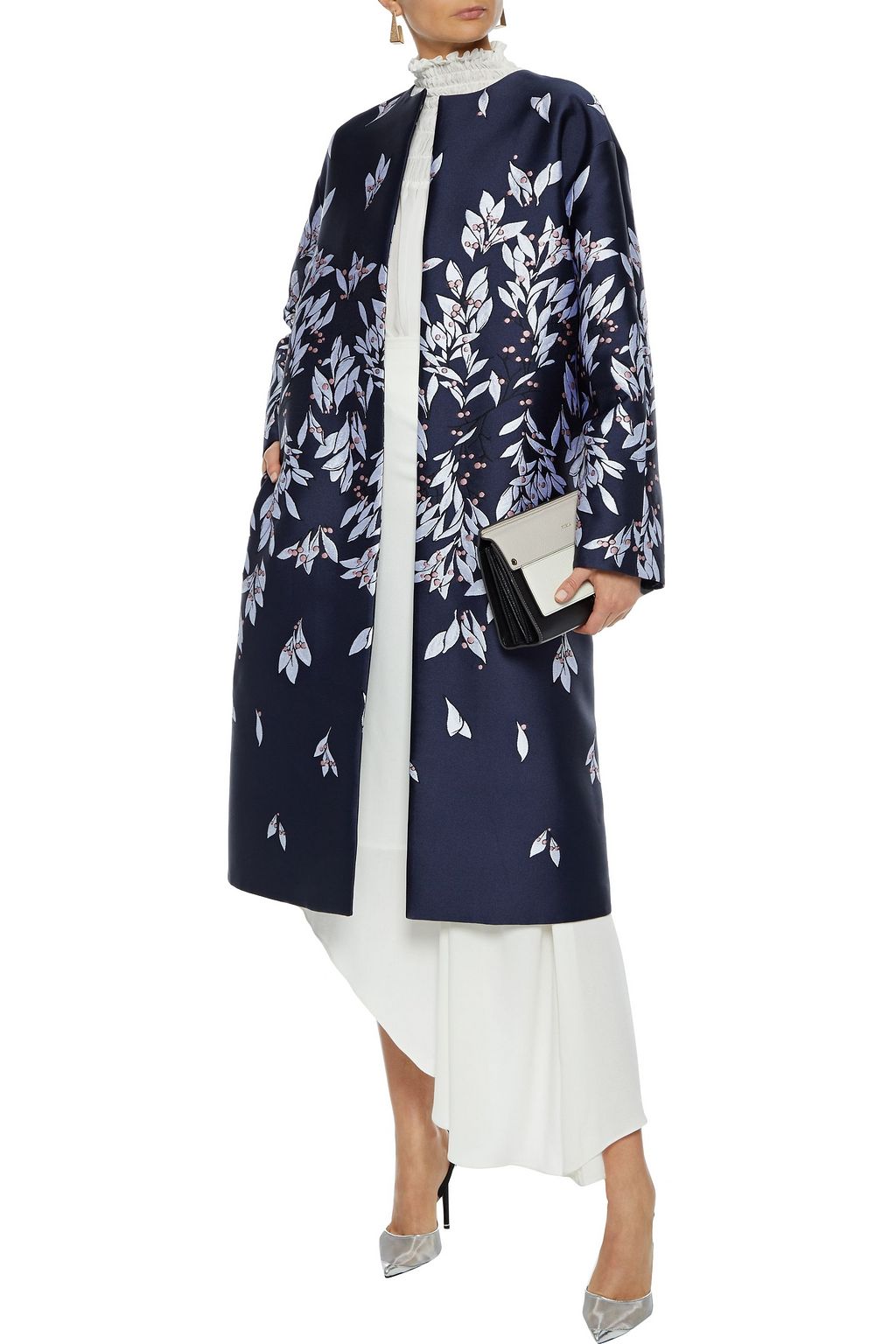 OSCAR DE LA RENTA Satin-jacquard coat