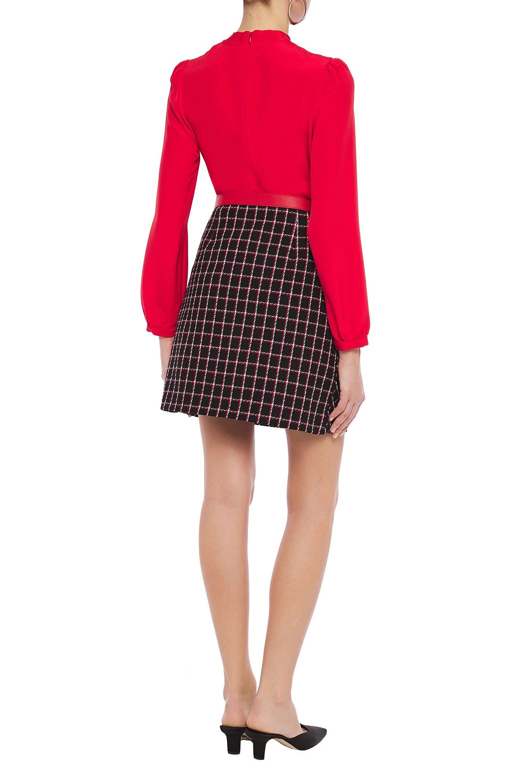 CLAUDIE PIERLOT Checked cotton-blend tweed mini skirt