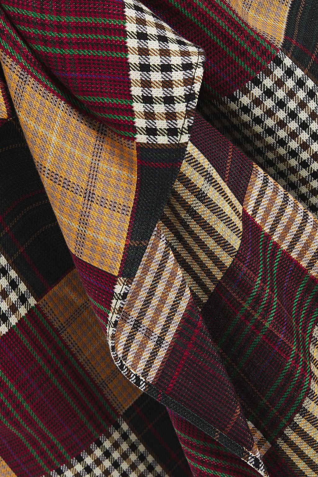 HOUSE OF HOLLAND Draped checked woven skirt