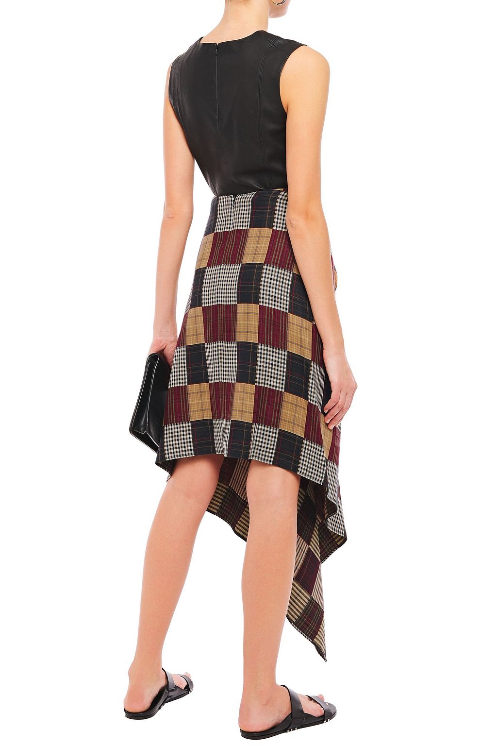 HOUSE OF HOLLAND Draped checked woven skirt
