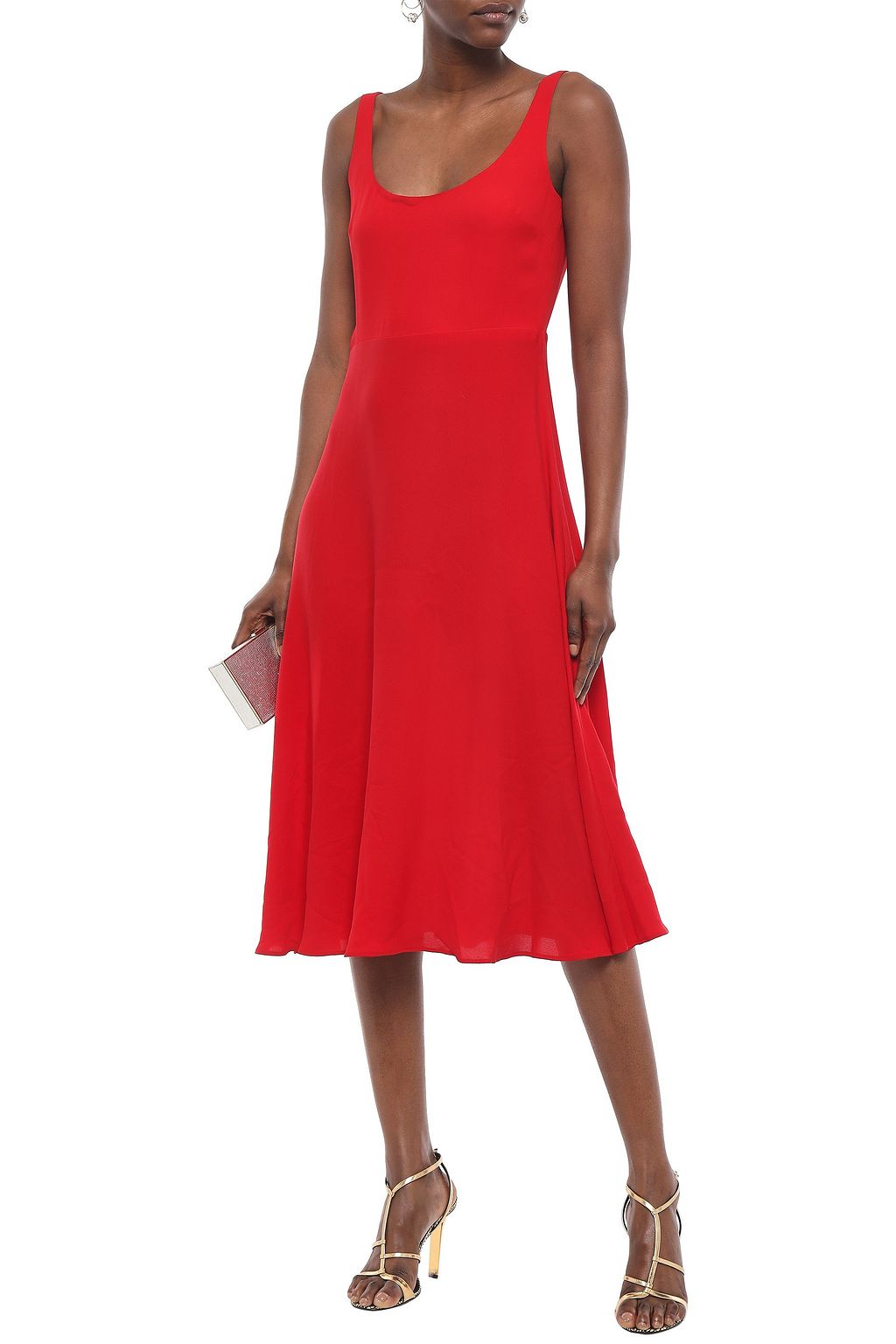 VALENTINO GARAVANI Layered silk-crepe midi dress