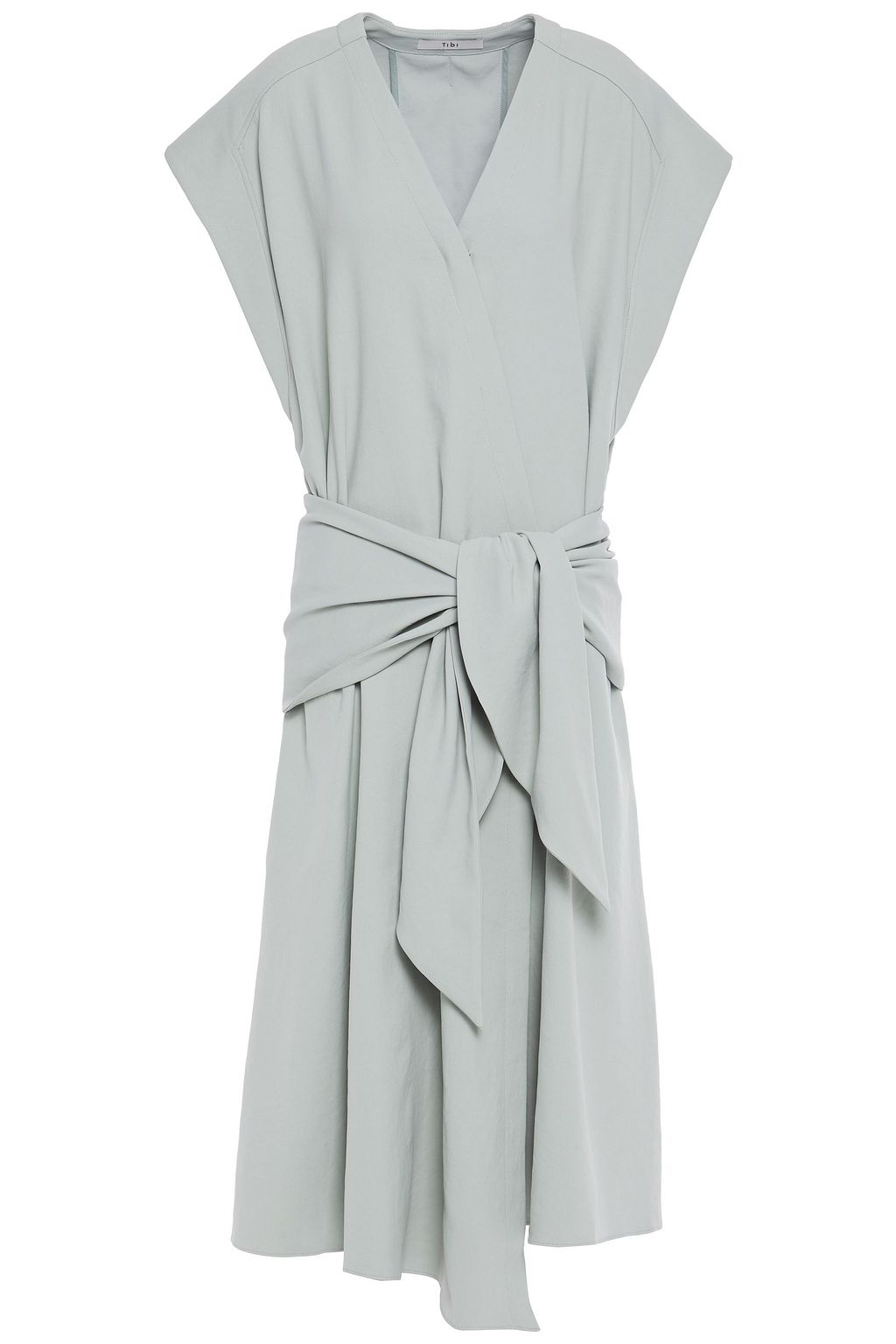 tibi wrap midi dress