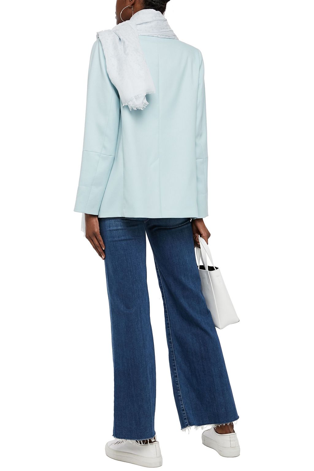 STELLA MCCARTNEY Metallic printed modal and silk-blend scarf