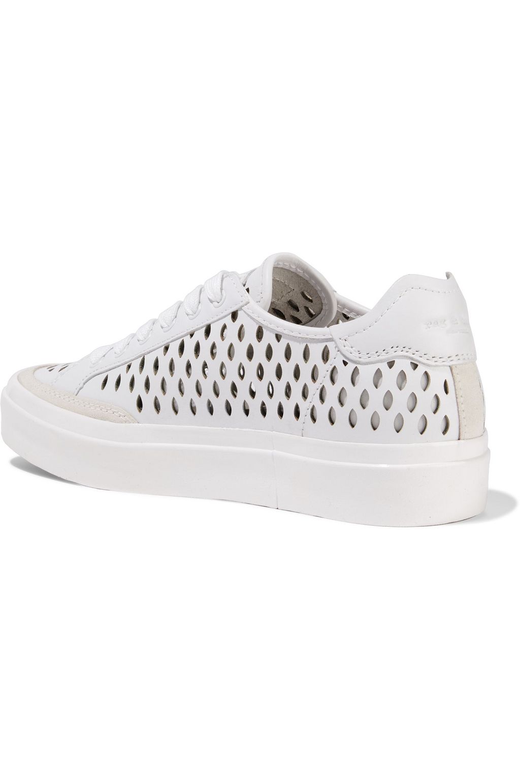 RAG & BONE Army suede-trimmed laser-cut leather sneakers