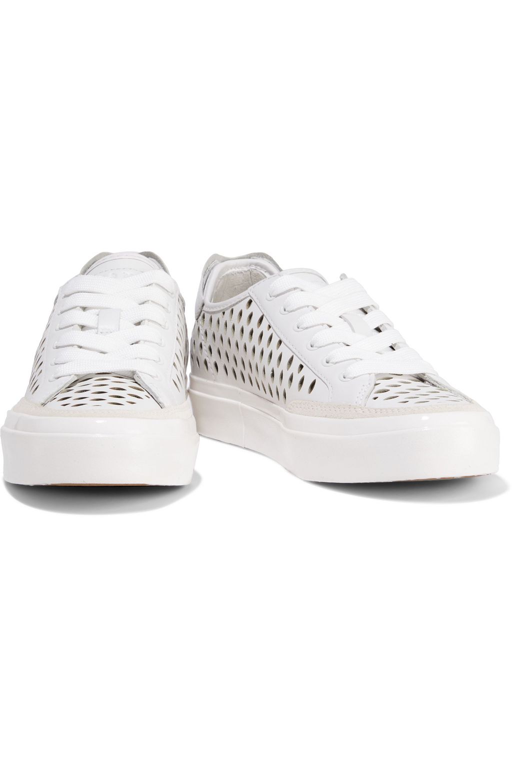 RAG & BONE Army suede-trimmed laser-cut leather sneakers