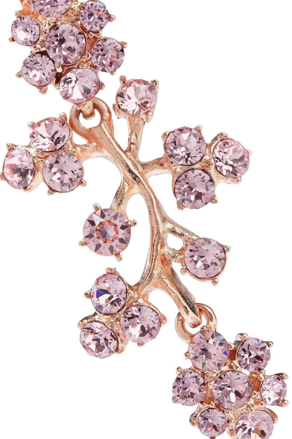 OSCAR DE LA RENTA Rose gold-tone crystal clip earrings