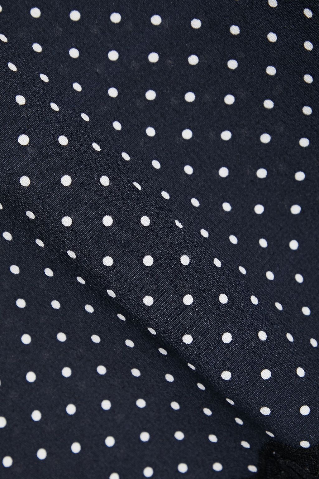CLAUDIE PIERLOT Lace-trimmed polka-dot crepe dress