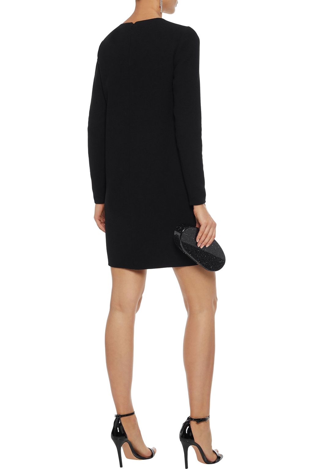 OSCAR DE LA RENTA Embellished tulle-paneled crepe mini dress