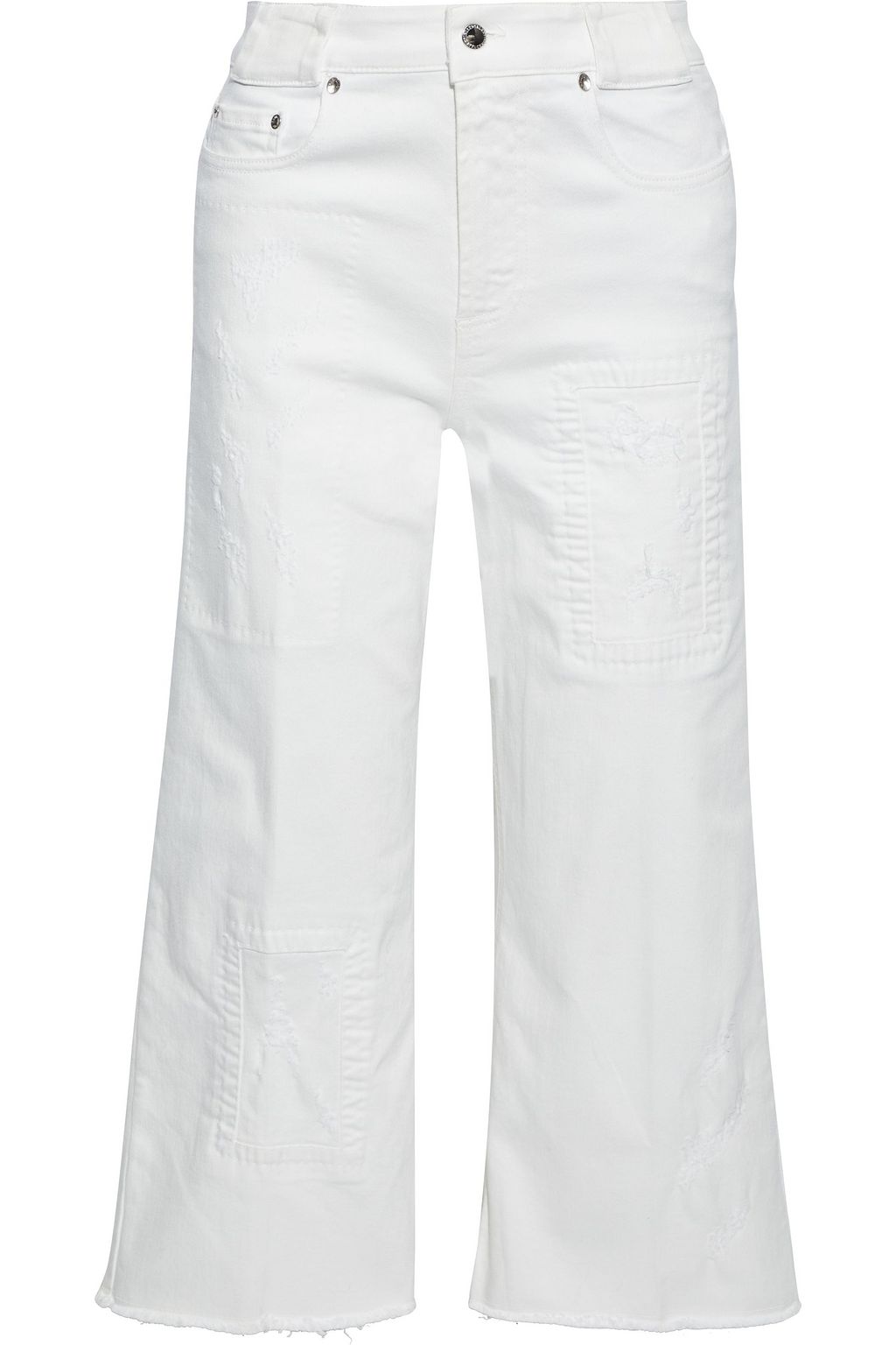 white cropped ripped jeans
