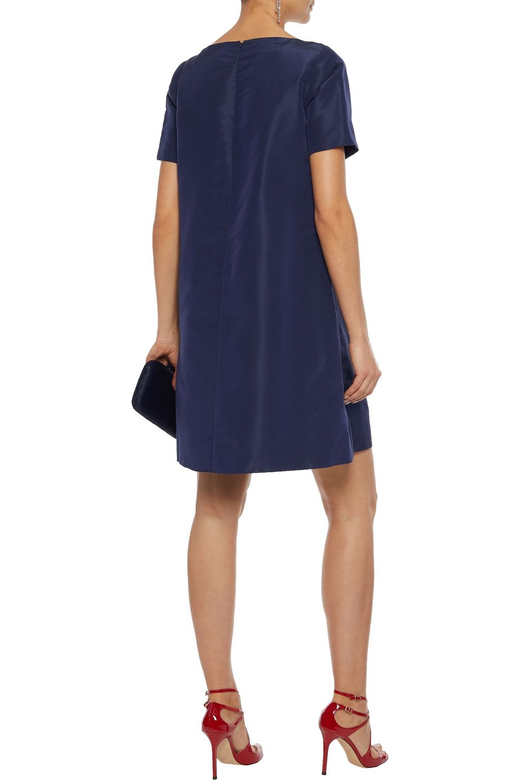 OSCAR DE LA RENTA Embellished silk-faille mini dress