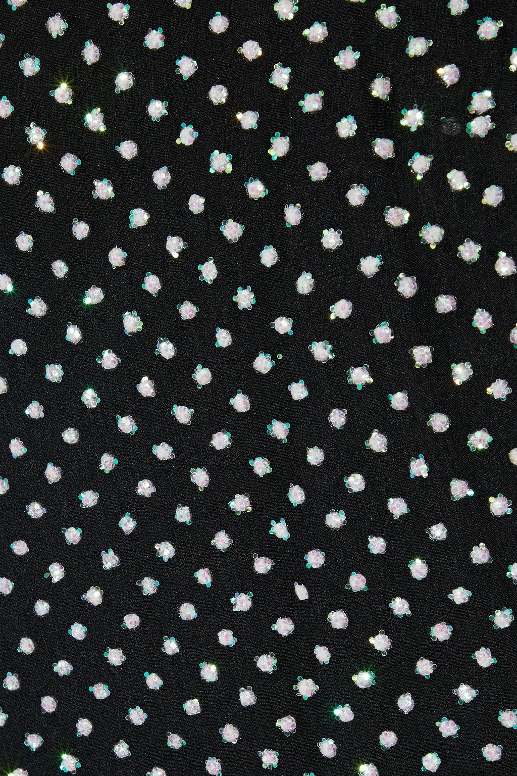 REDVALENTINO Glitter-embellished polka-dot silk-georgette midi dress