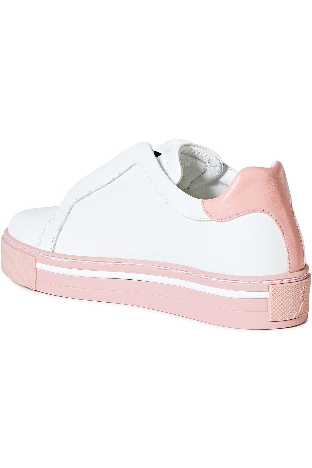 RENE' CAOVILLA Triana crystal-embellished satin-trimmed leather sneakers
