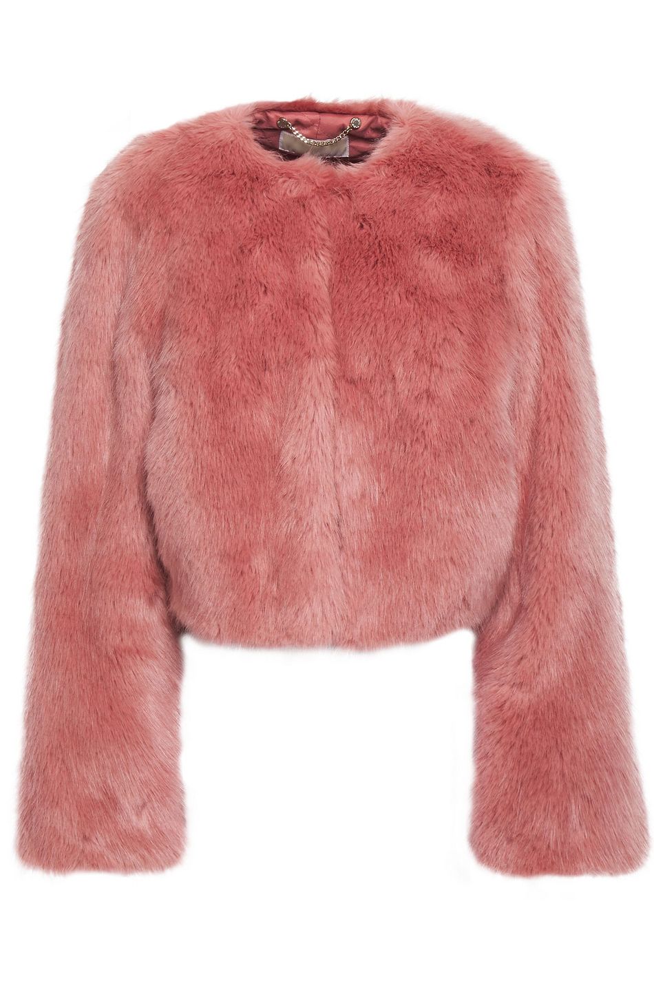 michael kors pink faux fur coat